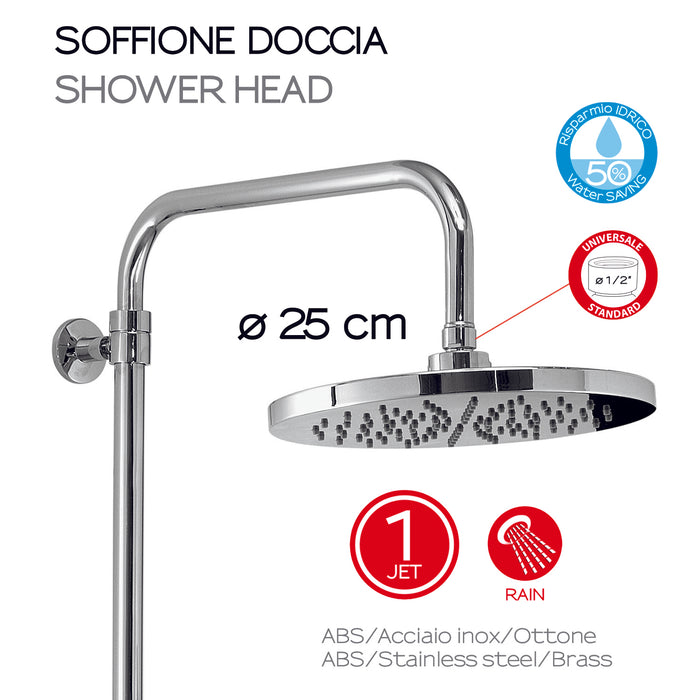 GEDY GYSC1030061 STAR MIX Grifo Gran Telescopic Thermostatic Shower Chrome