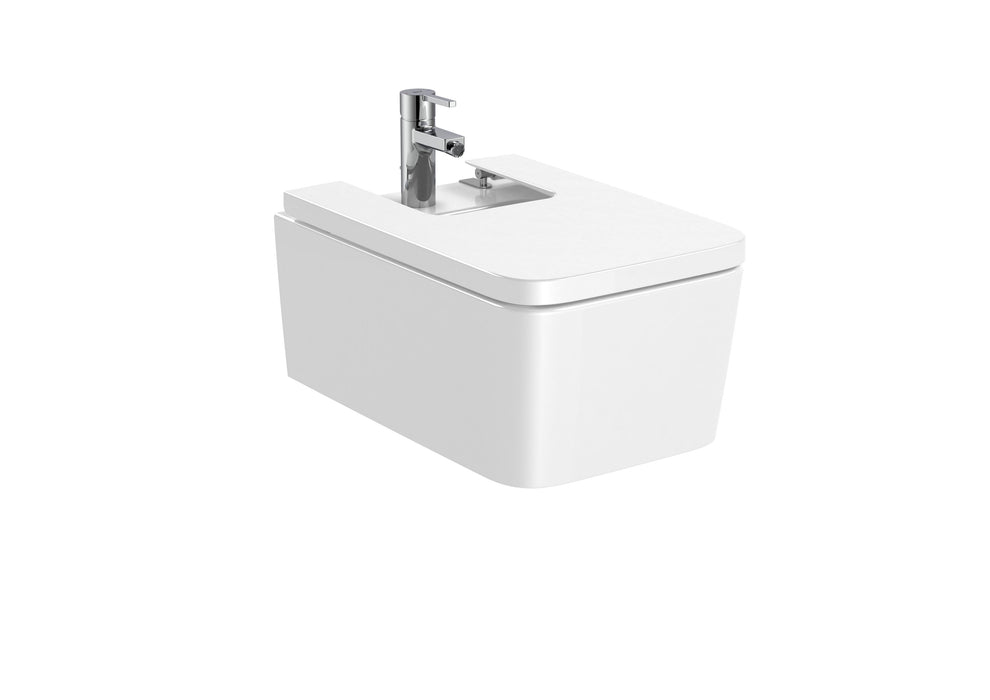 ROCA INSPIRA SQUARE Suspended Bidet With soft close Drop Lid White