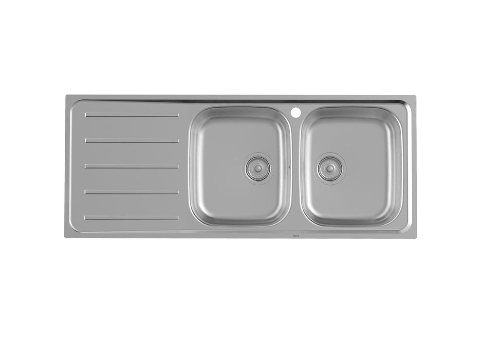 ROCA A874121A01 VICTORIA Sink 2 Bowls Outleter Left Stainless Steel