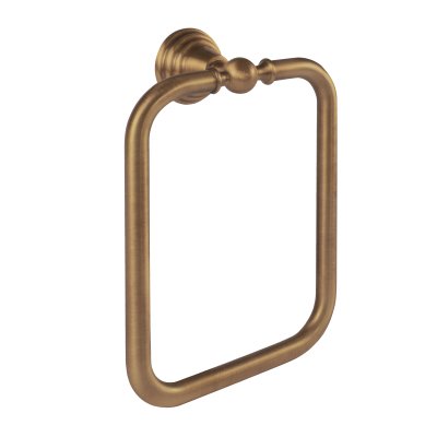 TRES-CLASIC 02463609LM Square ring towel rack
 Matte old brass