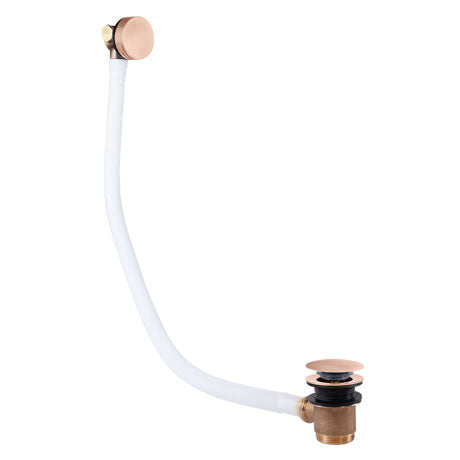 TRES 03453430OPM COMPL_GRIFERIA Round Click-Clack Outlet and Filling Valve with Overflow for Bathtub Matte Rose Gold