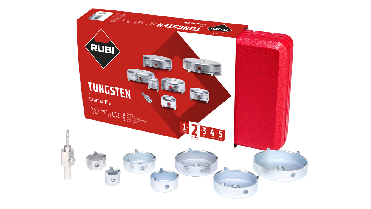 RUBI 4995 Kit with 7 drill bits and centering head