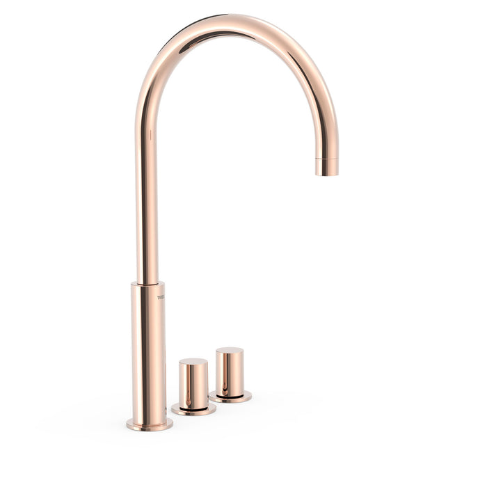 TRES 06110502OP STUDY EXCLUSIVE Tall Two-Handle Countertop Basin Tap 24K Rose Gold