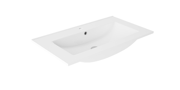 VISOBATH FLAT Glossy White Porcelain Countertop Washbasin