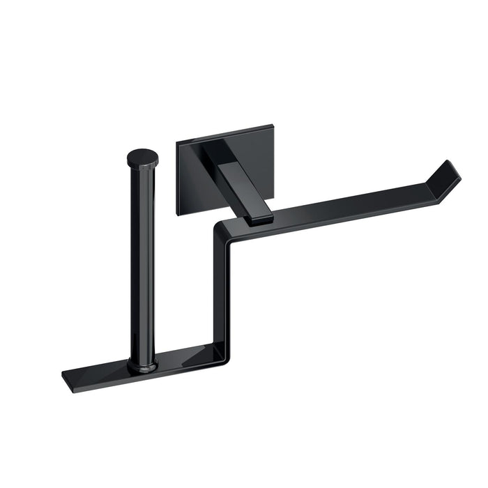 BELTRAN 10782 MONACO Toilet Paper Holder With Replacement Chrome Black Adhesive