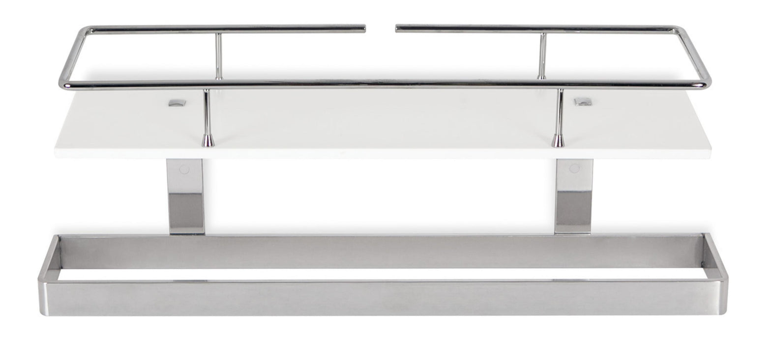 BELTRAN 10803 TURIN Shelf with Towel Bar C/ Defense Chrome/White