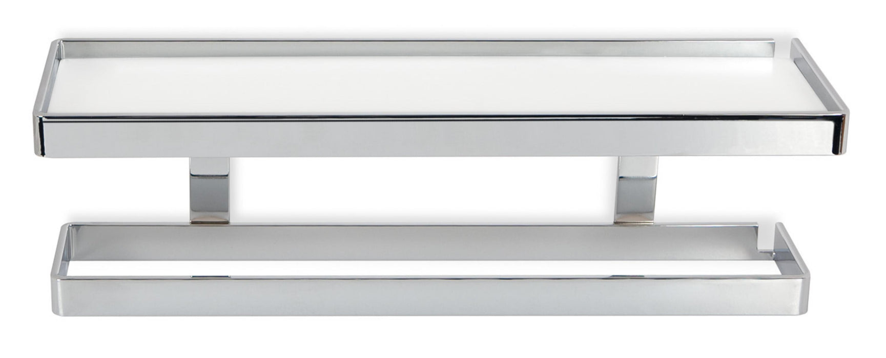 BELTRAN 11511 TURIN Shelf With Towel Bar Chrome/White