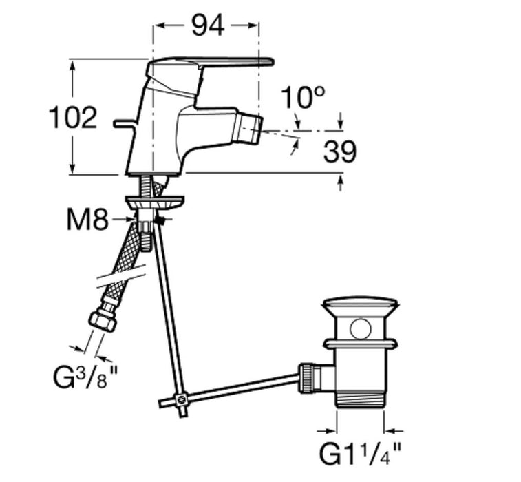 Bidet Roca A5a8125c00 Victoria ROCA Victoria Single-Handle