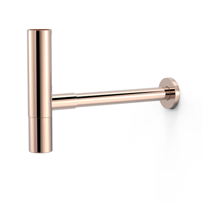 TRES 16110342OP COMPL_GRIFERIA Inspectable Round Telescopic Siphon With Skirt For Sink 24K Rose Gold