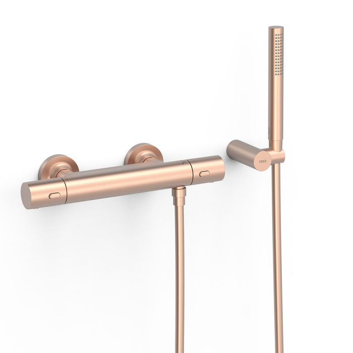 TRES 19016429OPM OVER-WALL Grifo Thermostatic Mural Over-Wall Para Shower Matte Pink Gold