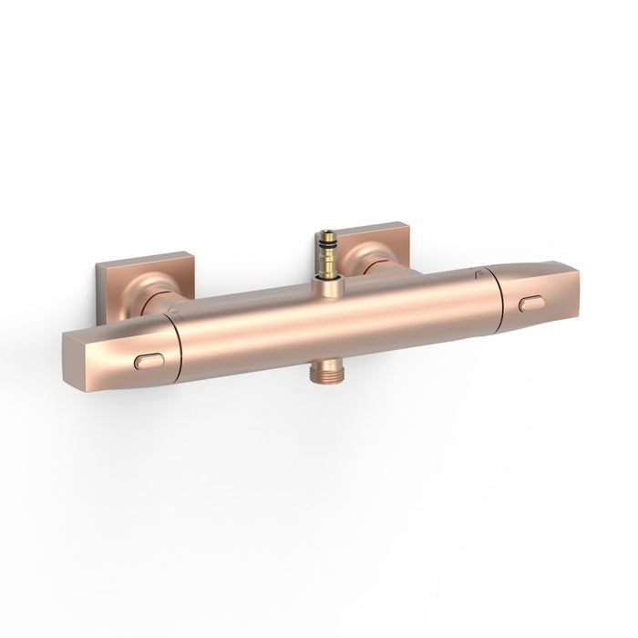 TRES 19016905OPM OVER-WALL 2-Way Over-Wall Thermostatic Wall-Mounted Tap with Connection for Shower Bar Matte Rose Gold