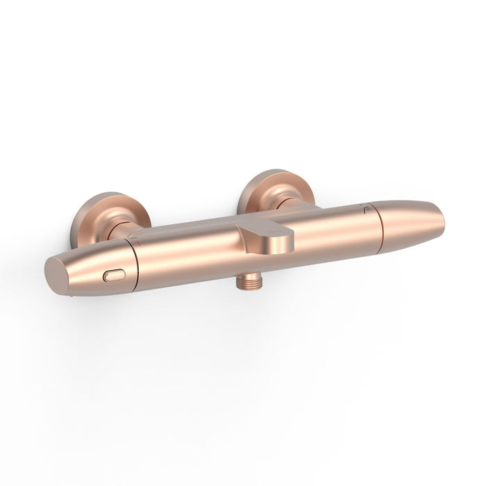 TRES 19017403OPM OVER-WALL Wall-Mounted Thermostatic Tap for Bathtub and Shower Matte Rose Gold