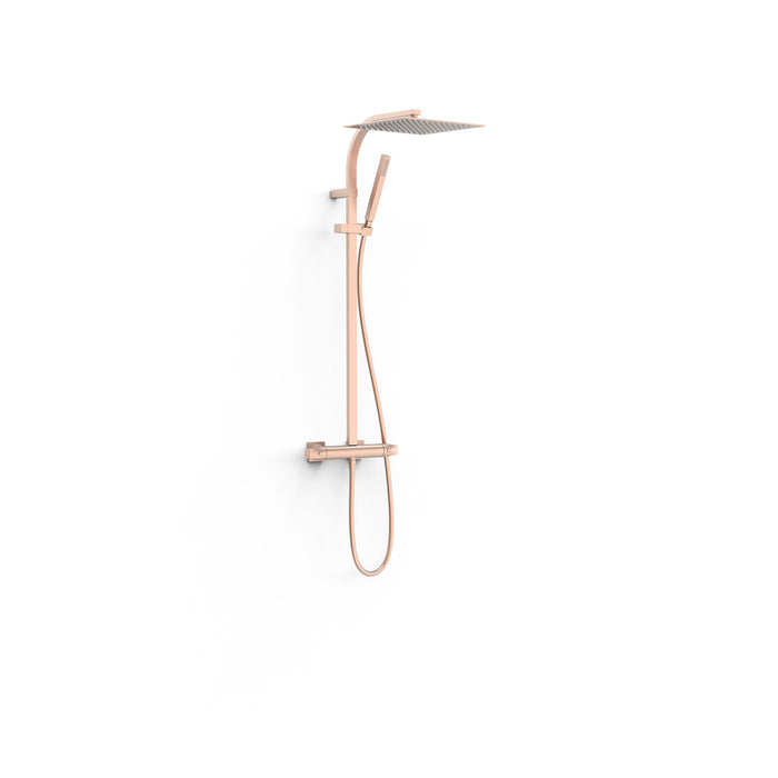 TRES 19039305OPM PROJECT-TRES 2-Way Over-Wall Thermostatic Shower Tap Set Matte Rose Gold