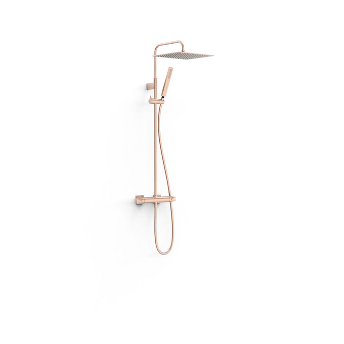 TRES 19039307OPM PROJECT-TRES 2-Way Over-Wall Thermostatic Shower Tap Set Matte Rose Gold