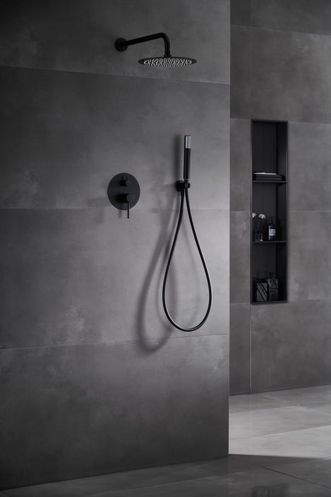 IMEX GPM039/NG MONZA Matte Black Recessed Single-Handle Shower Tap Set
