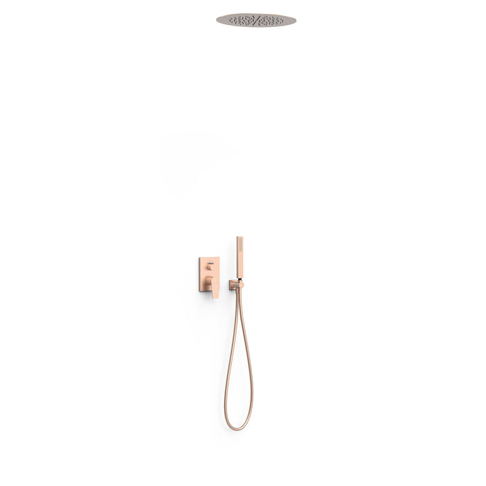 TRES 21128006OPM PROJECT-TRES Rapid-Box 2-Way Recessed Single-Handle Mixer Tap Kit for Shower Matte Rose Gold