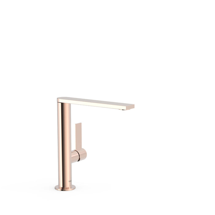 TRES 21130501OP PROJECT-TRES Grifo Single Handle Tall With Side Handle For Lavabo 24K Pink Gold