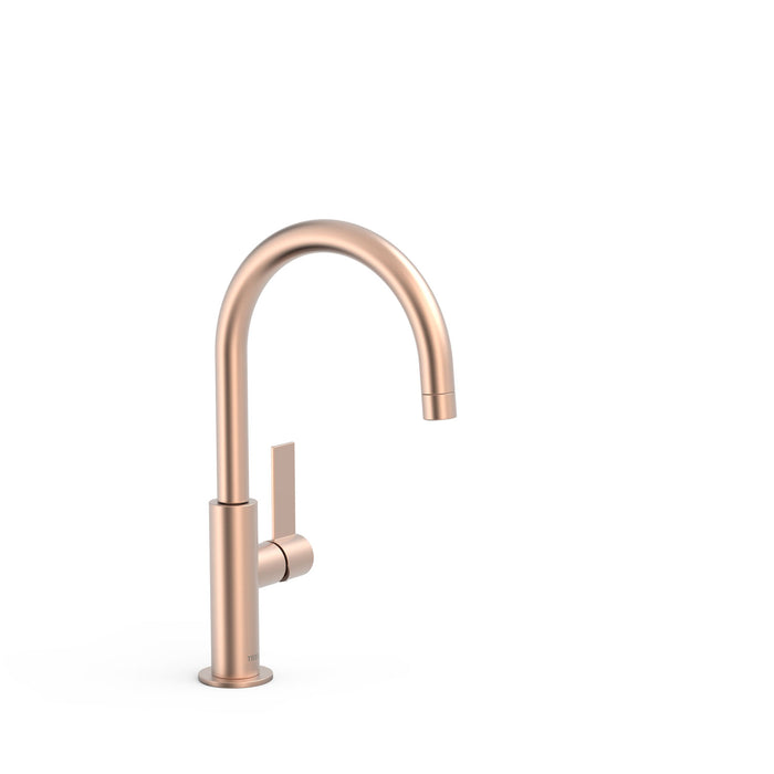 TRES 21190501OPM PROJECT-TRES Grifo Single Handle Tall With Side Handle For Lavabo Matte Pink Gold