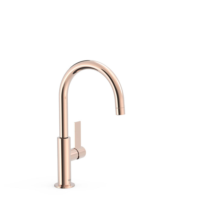 TRES 21190501OP PROJECT-TRES Grifo Single Handle Tall With Side Handle For Lavabo 24K Pink Gold