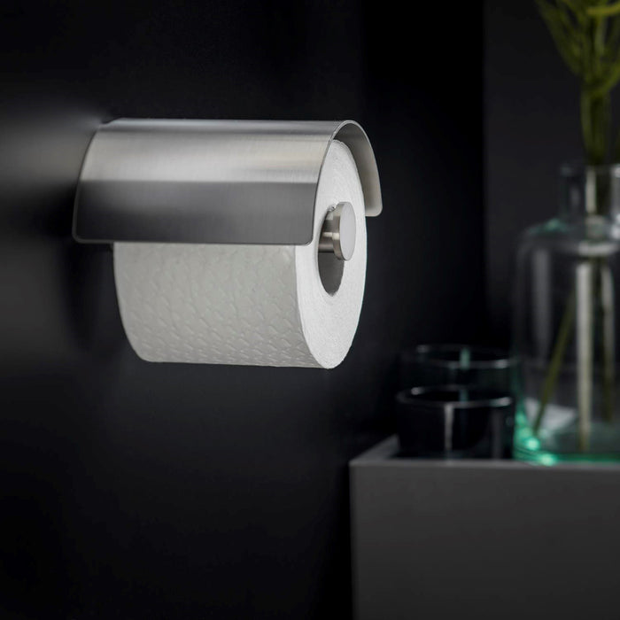 COSMIC 2253659 LOGIC Toilet Paper Holder With Lid Matte Black