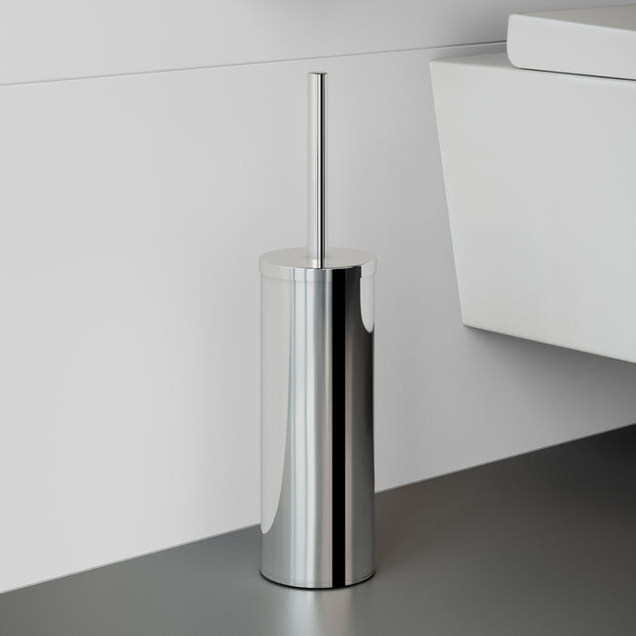 COSMIC 2260201 LOGIC Polished Stainless Steel Floor Toilet Brush Holder (9.2X9.4X38.6cm)