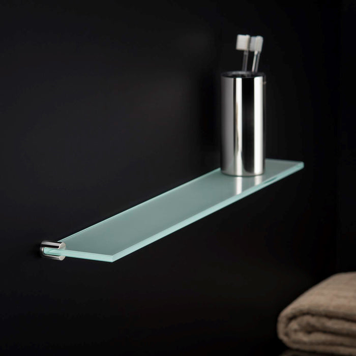 COSMIC 2260245 LOGIC Glossy Stainless Steel Glass Shelf (57.5cm)