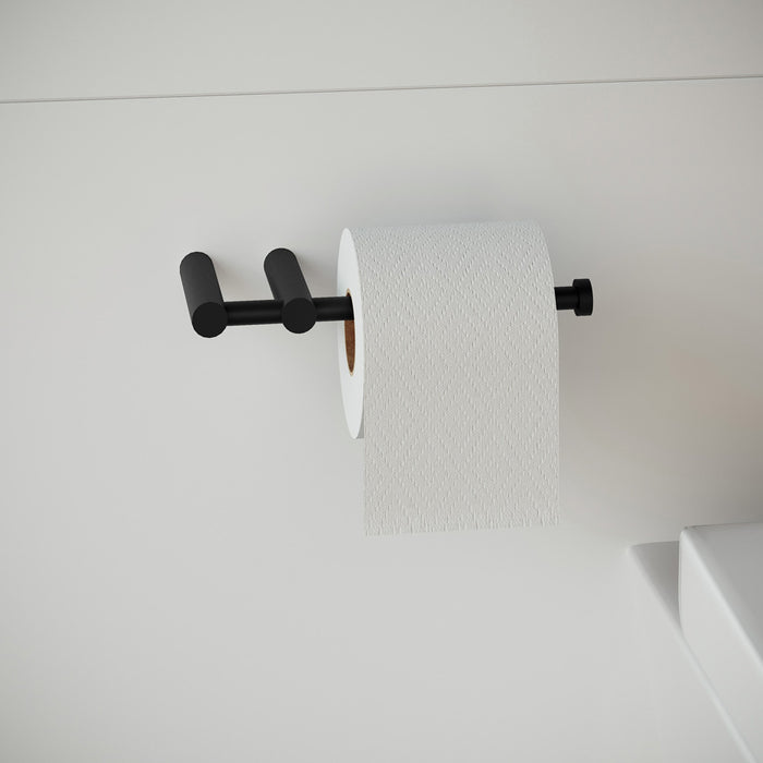 COSMIC 2263656 LOGIC Toilet Roll Holder Without Lid Matte Black
