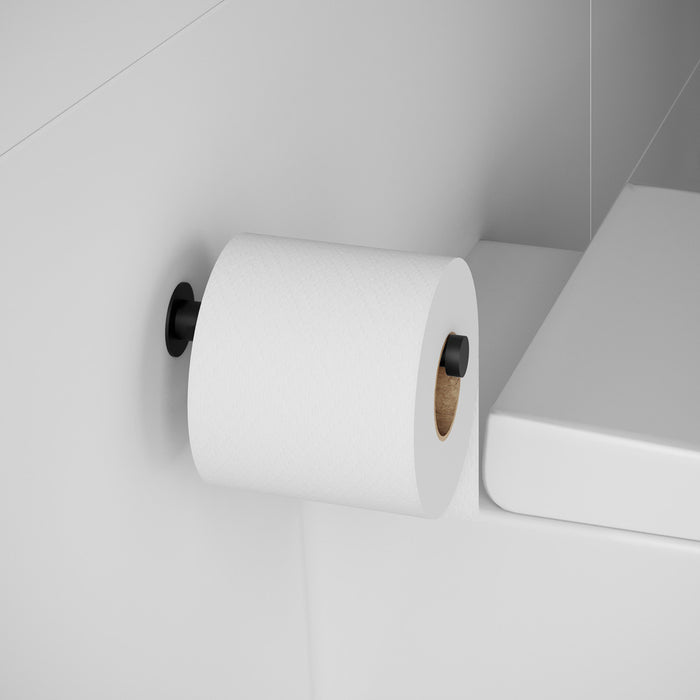 COSMIC 2263658 LOGIC Toilet Roll Holder Without Lid Matte Black