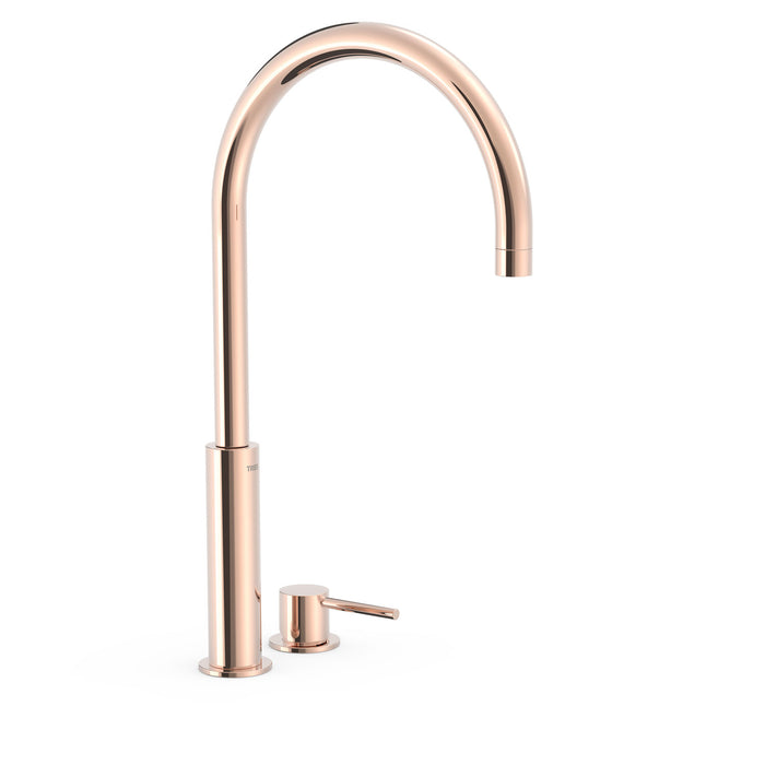 TRES 26110502OP STUDY EXCLUSIVE Tall Countertop Single-Handle Sink Tap 24K Rose Gold