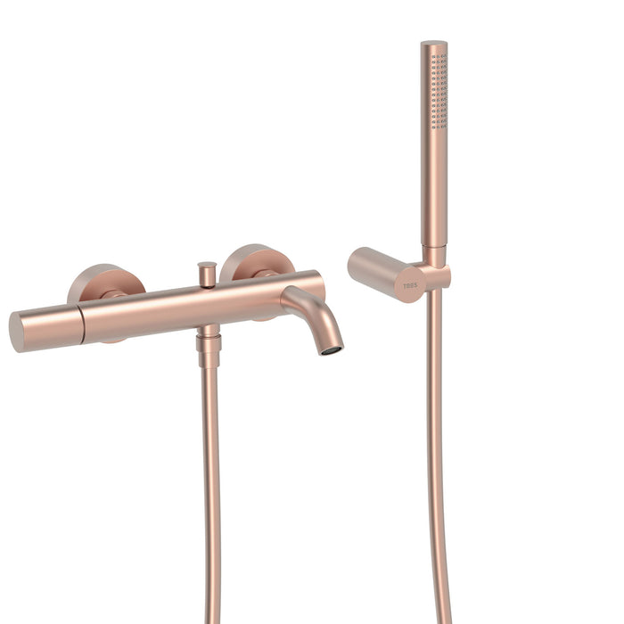 TRES 26117001OPM STUDY EXCLUSIVE Wall-Mounted Single-Handle Tap for Bathtub and Shower Matte Rose Gold
