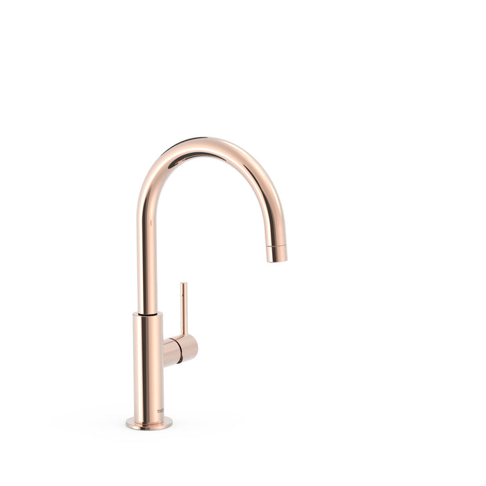 TRES 26290402OP STUDY EXCLUSIVE High Single Handle Tap with Side Handle for Basin 24K Rose Gold