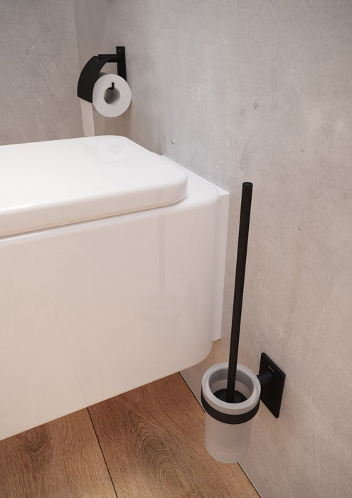 COSMIC 2763659 STICK Toilet Roll Holder With Black Lid