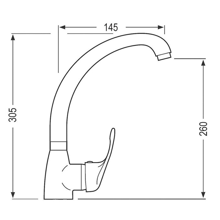 Grifo monomando de caño alto fundido modelo VANGUARD para fregadero de  cocina. Todos los componentes están fabricados en Latón – Llavisan