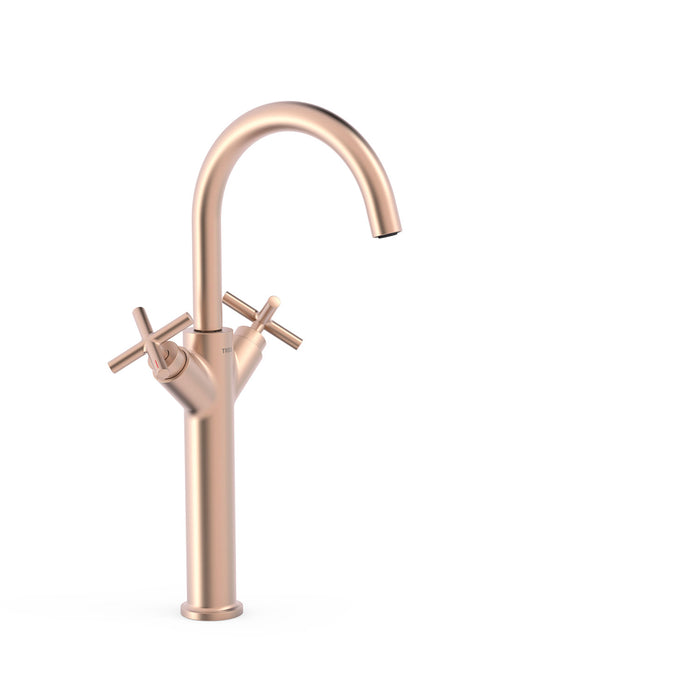 TRES 28380301OPM MONT BLANC XXL Two-Handle Tap for Basin Matte Rose Gold