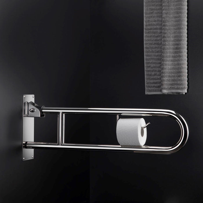 COSMIC 2900218 ARCHITECT Folding Handle With Chrome Toilet Roll Holder