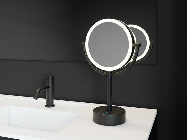 COSMIC 2923688 ESSENTIALS Countertop Magnifying Mirror With Dimmed Led Black (Ml221-Bm) Java