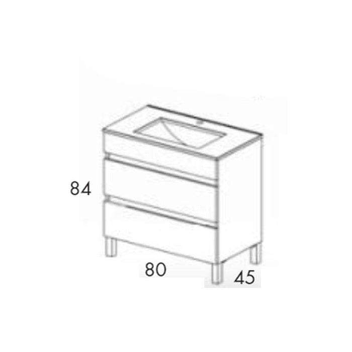 VISOBATH 5023 BOX 80 Mueble+Lavabo 2C Crudo 3 a 5 Días VISOBATH 