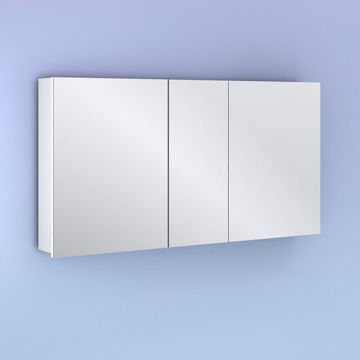 AMIZUVA MIDORI Dressing Room 3 Doors Mirror 117 cm Glossy White