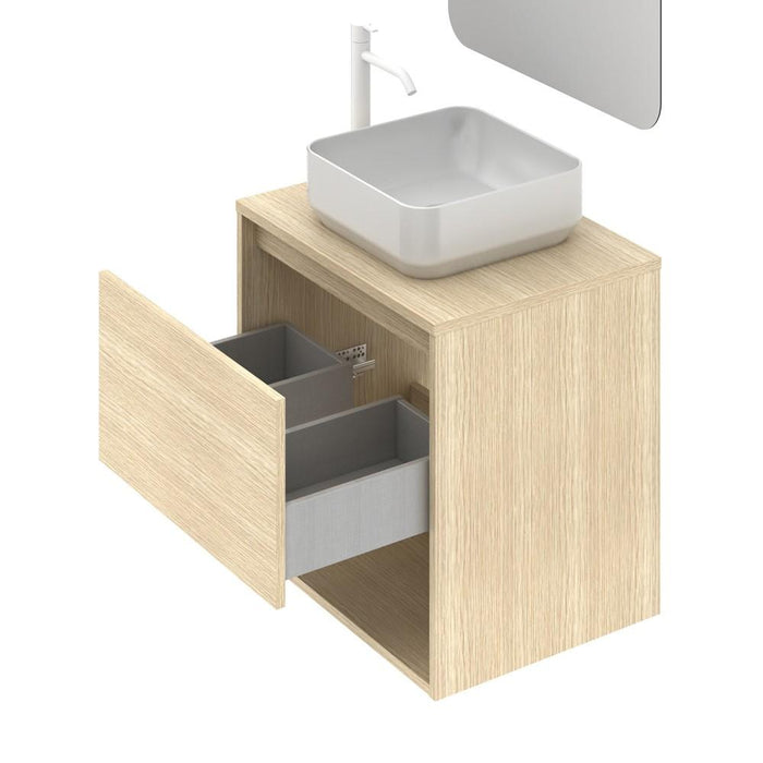 Mueble de baño lavabo sobre encimera - roble arenado Niwa top Amizuva