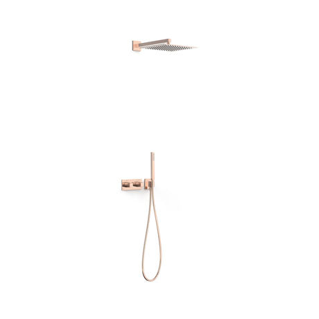 TRES 30725204OP B-SYSTEM B-System 2-Way Built-In Thermostatic Shower Tap Kit 24K Rose Gold