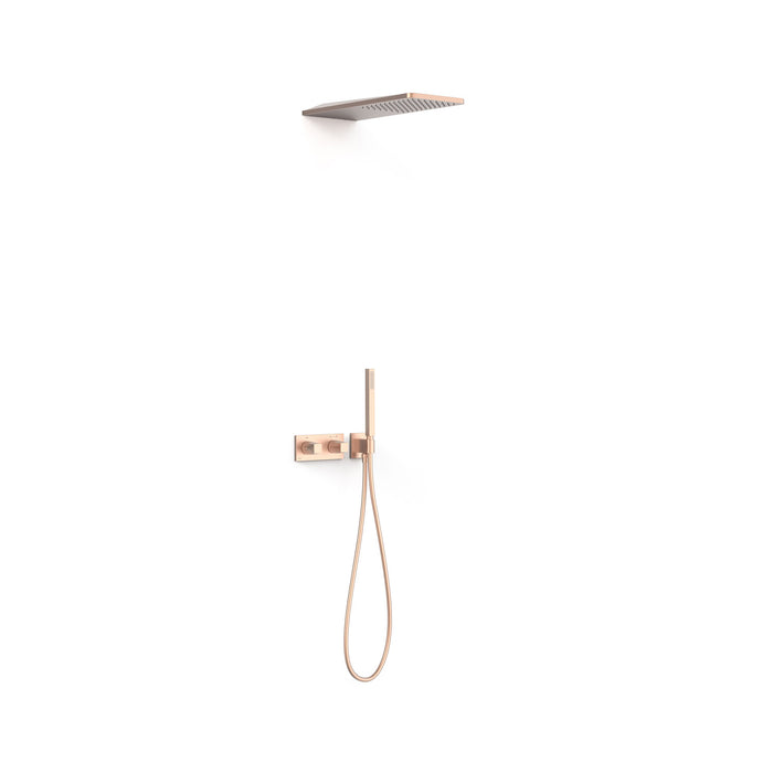 TRES 30725205OPM B-SYSTEM B-System 2-Way Built-In Thermostatic Shower Tap Kit Matte Rose Gold
