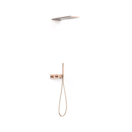 TRES 30725205OP B-SYSTEM B-System 2-Way Built-In Thermostatic Shower Tap Kit 24K Rose Gold