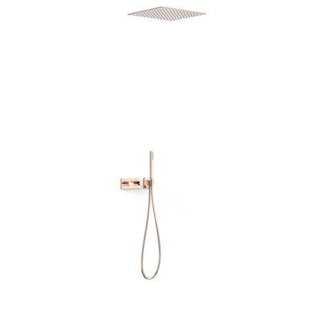 TRES 30725206OP B-SYSTEM B-System 2-Way Built-In Thermostatic Shower Tap Kit 24K Rose Gold
