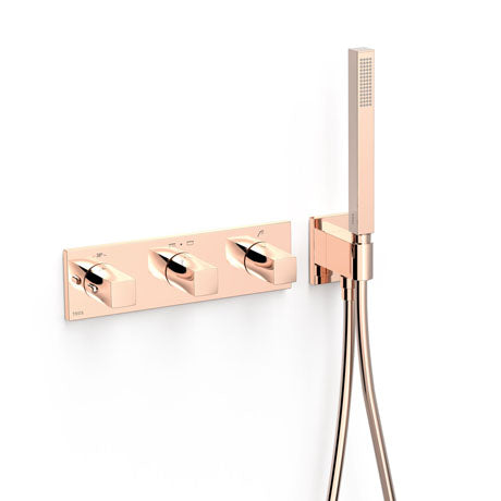 TRES 30725301OP B-SYSTEM 3-Way Built-In Thermostatic Tap B-System 24K Rose Gold
