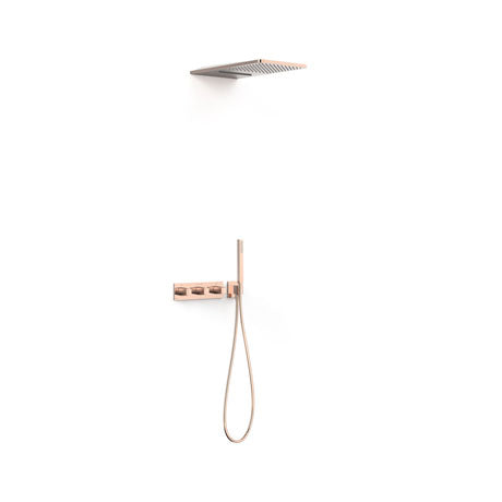 TRES 30725305OP B-SYSTEM B-System 3-Way Built-In Thermostatic Shower Tap Kit 24K Rose Gold