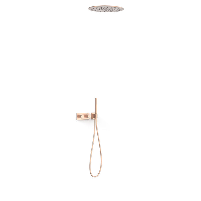 TRES 30735206OPM B-SYSTEM B-System 2-Way Built-In Thermostatic Shower Tap Kit Matte Rose Gold