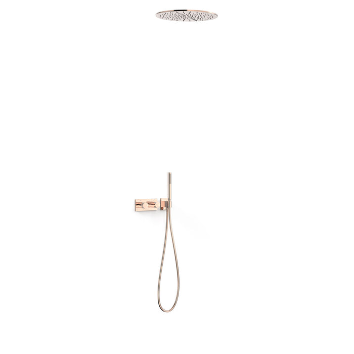 TRES 30735206OP B-SYSTEM B-System 2-Way Built-In Thermostatic Shower Tap Kit 24K Rose Gold