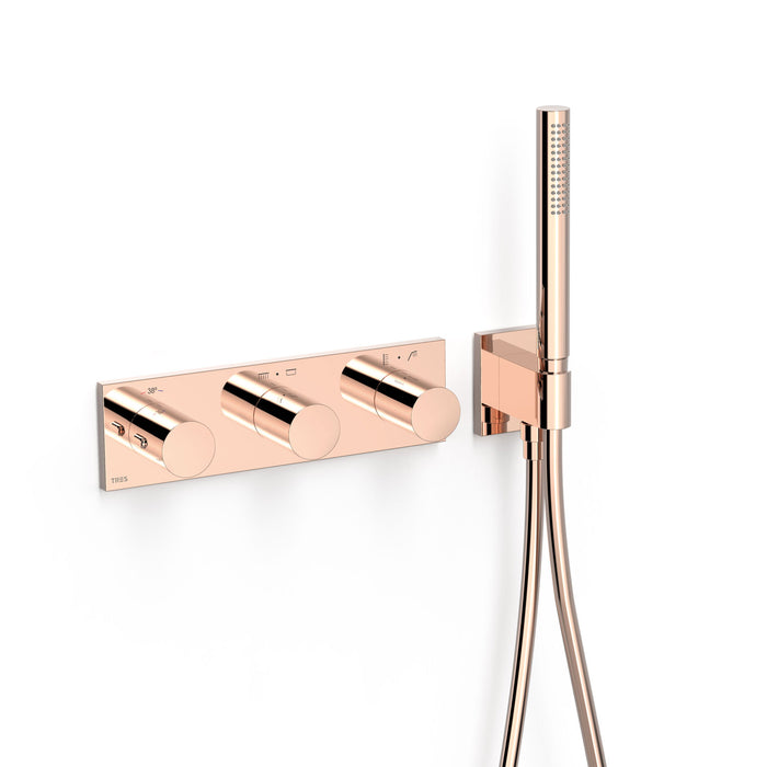 TRES 30735401OP B-SYSTEM Empotrado 4-Way Thermostatic Grifo B-System Rose Gold 24K
