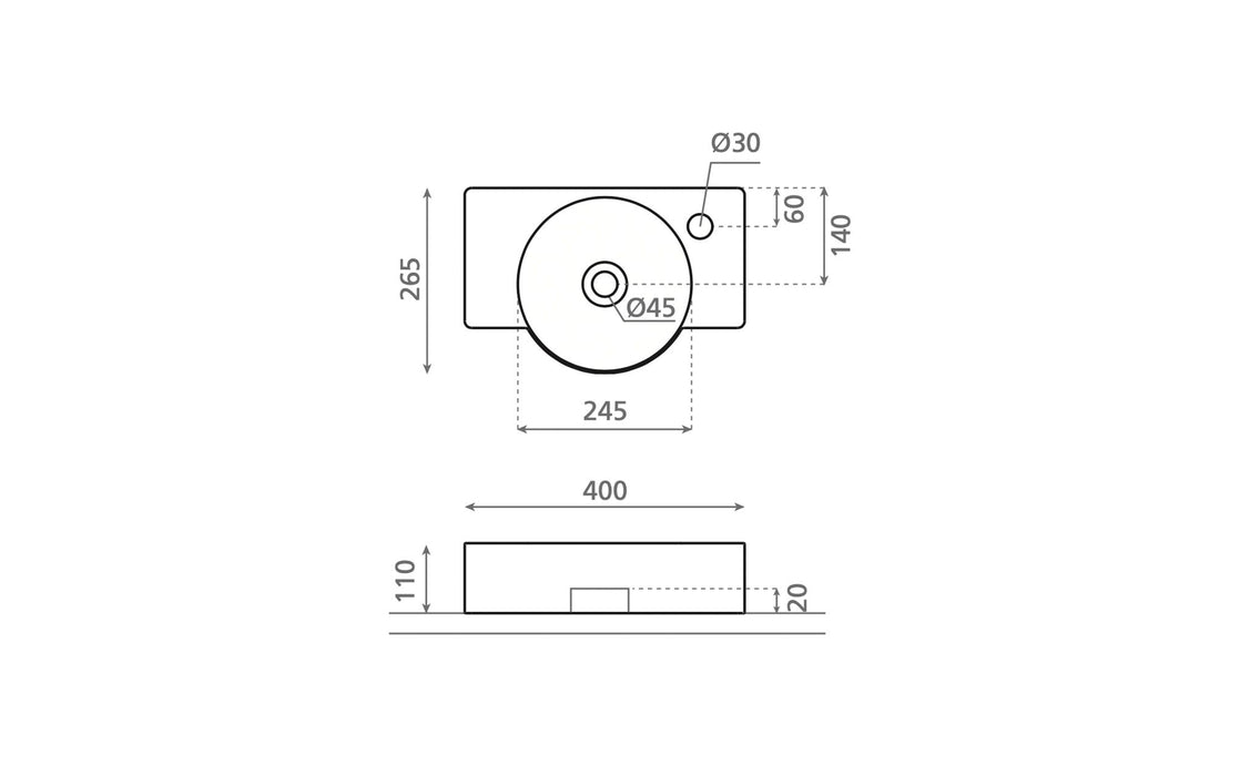 BATHCO 4052N VENECIA Sink Countertop/Wall Hung