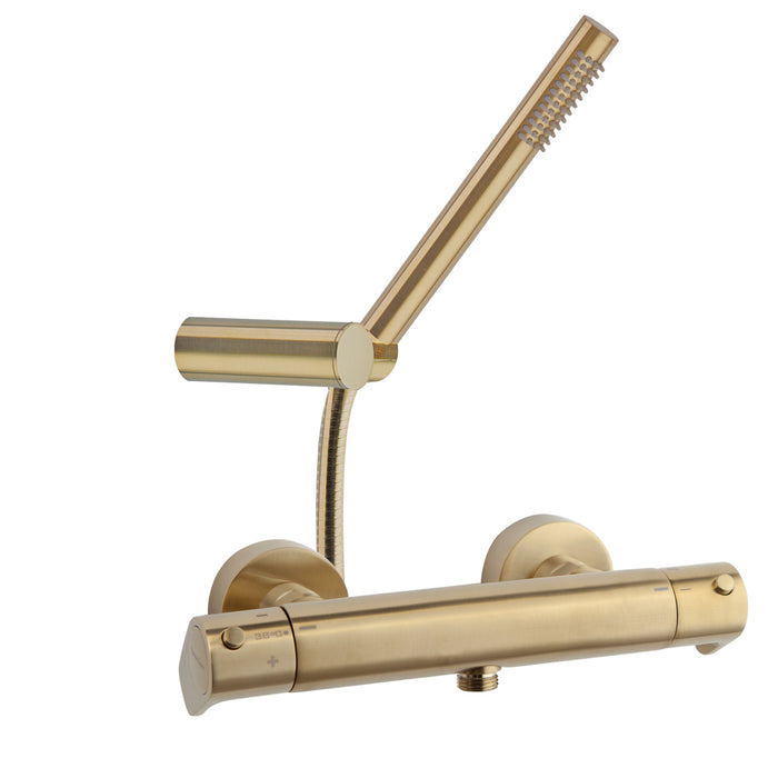 RAMON SOLER 3634DOC ALEXIA 1-Way Built-in Thermostatic Tap with Brushed Gold Color Equipment (3634SOC+3714OC+372602OC+2475COC)